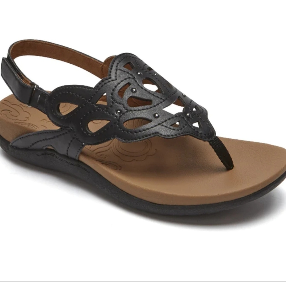 Rockport Black Ridge Thong Sling Sandal Size 6.5